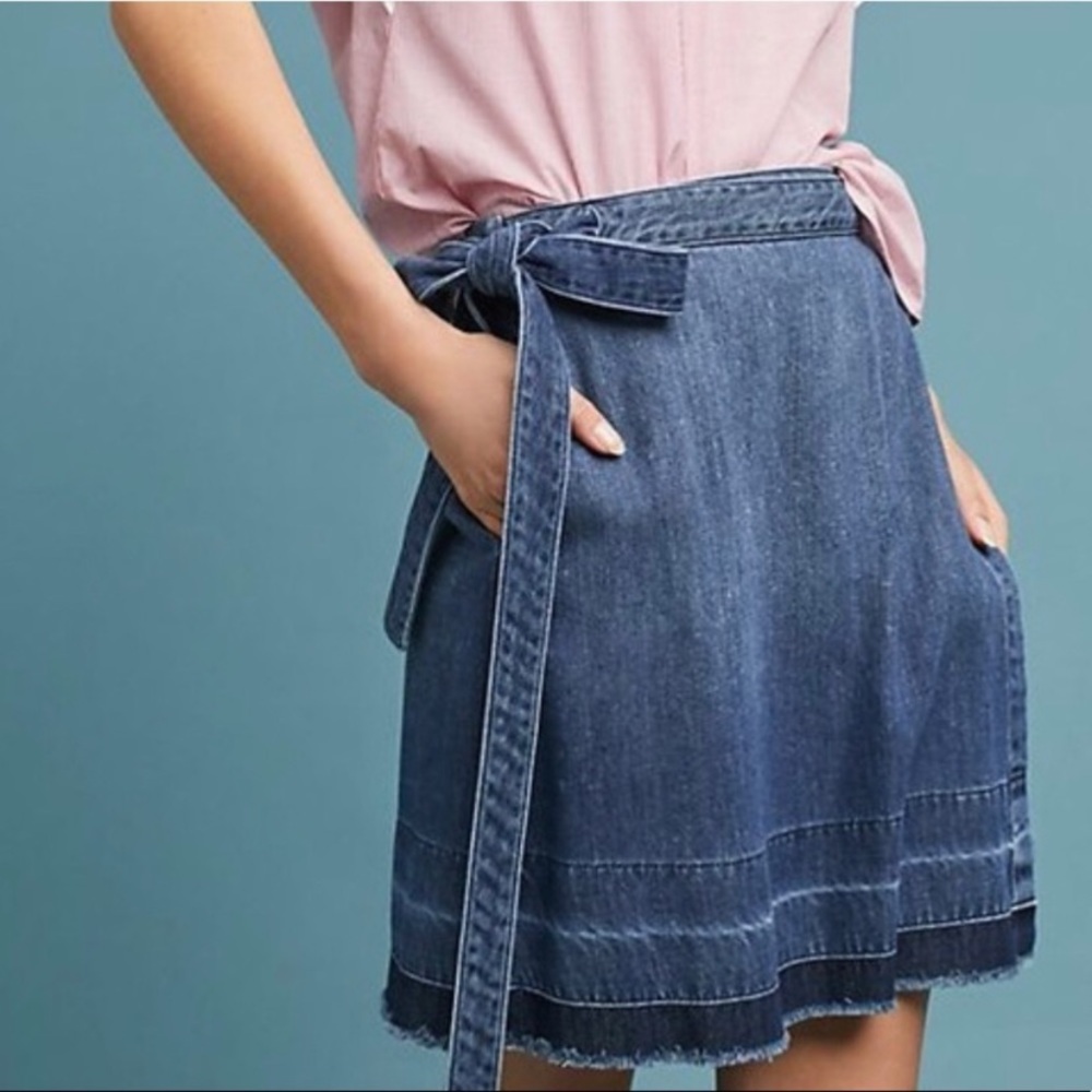 Cloth & Stone denim wrap skirt